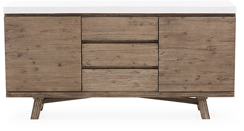 Image For Solid Acacia Buffet With White Concrete Top - Coffee Table (519x804), Png Download