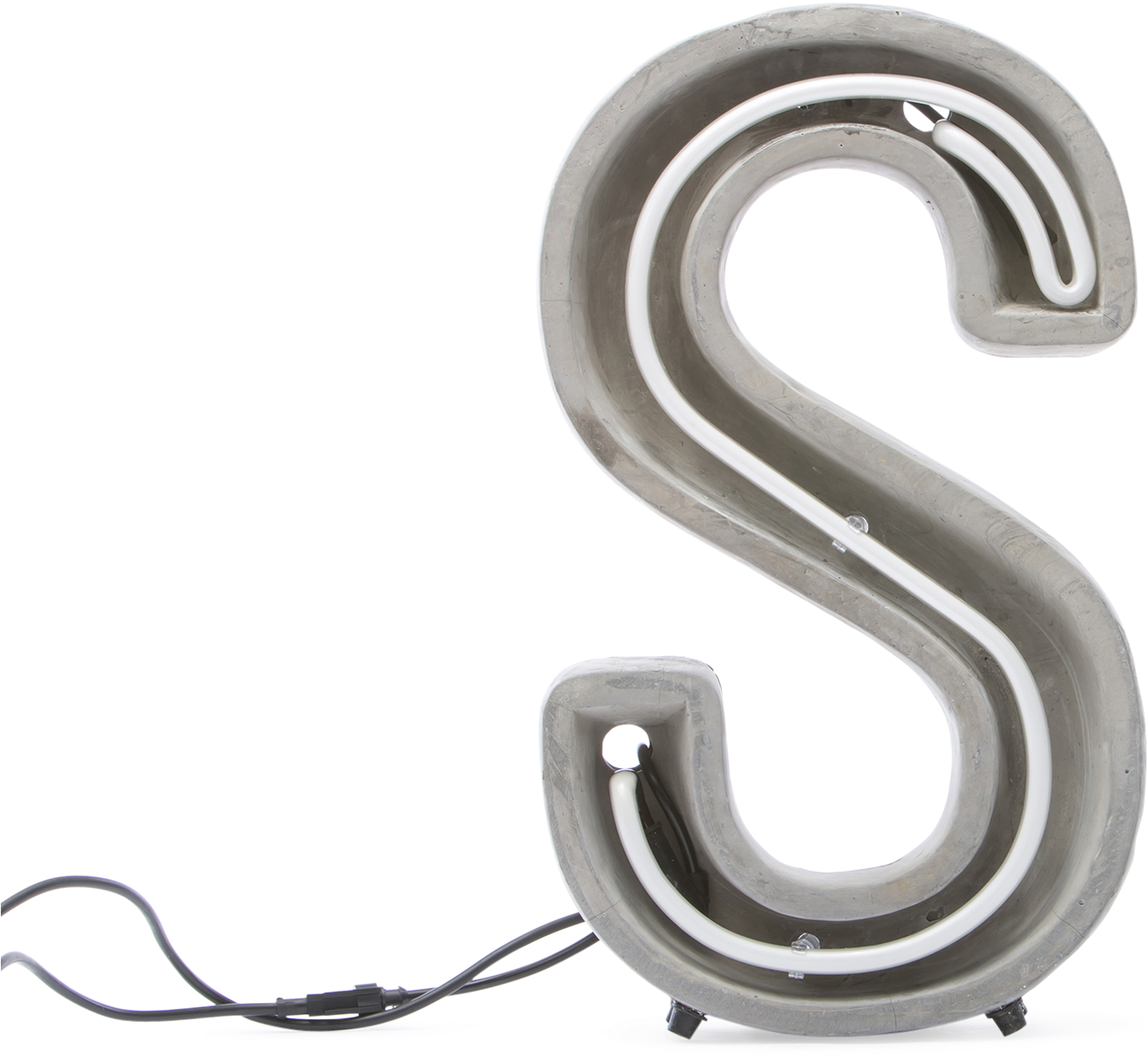 Alphacrete, Concrete Neon Light S-0 - Néon Alphacrete Table Lamp - Letter S - Indoor / Outdoor (2000x1712), Png Download