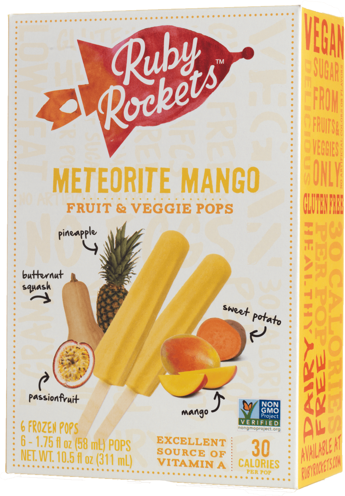 Com Fruit & Veggie Pops Meteorite Mango Frozen Pop - Rubys Rockets Far Out Fudge Veggie & Fruit Pops (1820x2048), Png Download