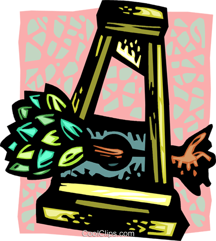 Wheat In A Guillotine Royalty Free Vector Clip Art - Illustration (431x480), Png Download