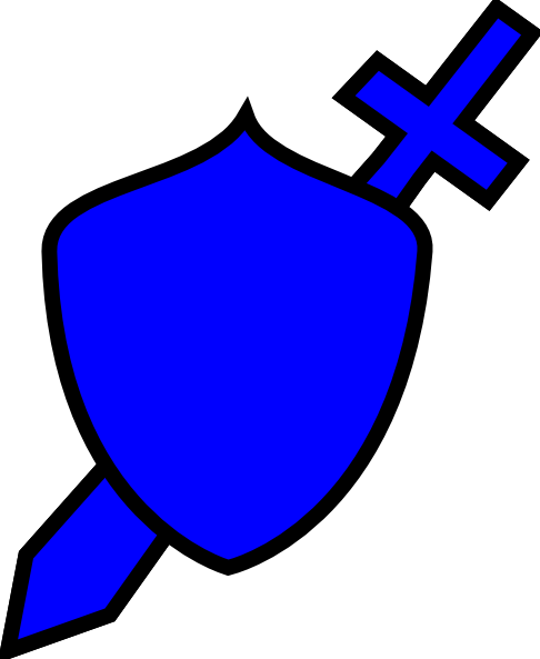 Svg Freeuse Download Royal Blue Sword And Shield Clip - Royal Blue Sword And Shield (486x593), Png Download