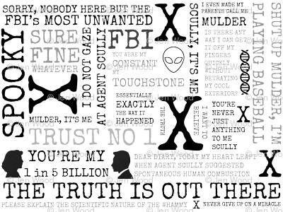 Iwtb Spooky Agents X-files Inspired Subway Art - Truce 9781445659602 By Chris Baker (400x300), Png Download
