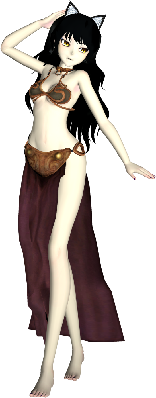 Blake In Slave Outfit - Rwby Blake Slave (570x1401), Png Download