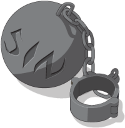 Slave Chains Png - Ball And Chain Clip Art (400x410), Png Download
