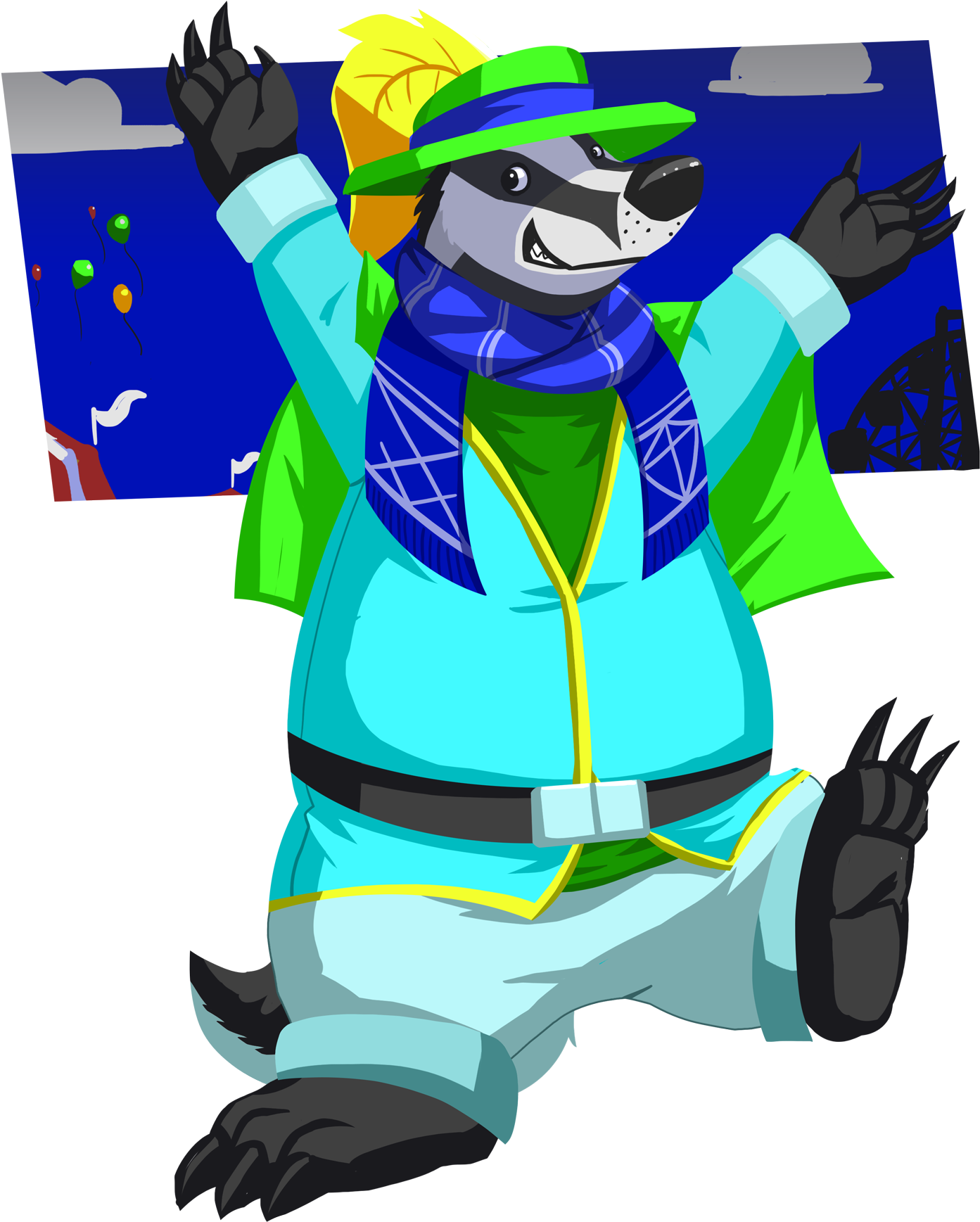 Happy Badger - Drawing (1500x1850), Png Download