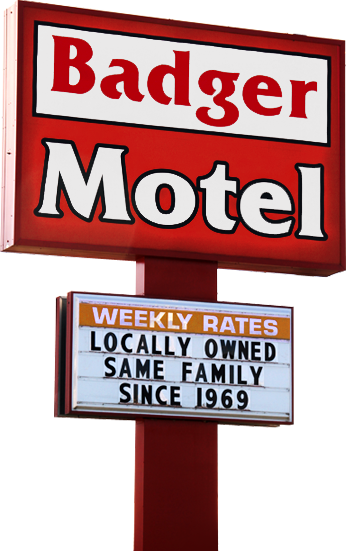 Badger Motel - Motel Sign Png (346x551), Png Download