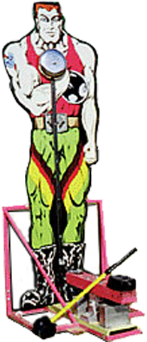 Muscle Man Striker - Cartoon (671x644), Png Download