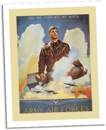 O'er The Ramparts We Watch - Ww2 Air Force Poster (361x536), Png Download