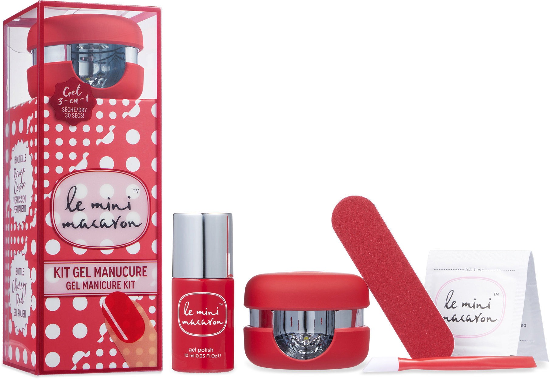 Gel Manicure Kit - Le Mini Macaron Gel Manicure Kit - Cherry Red (2000x2000), Png Download