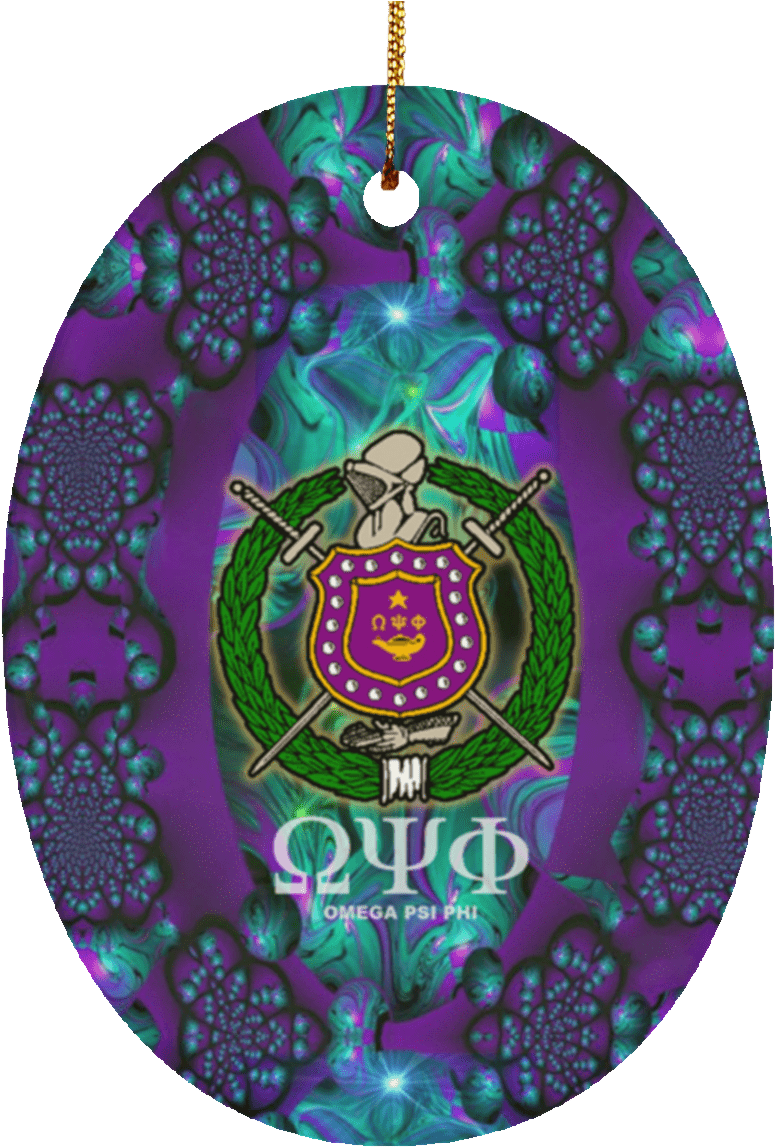 Omega Psi Phi Oval Ornament - Omega Psi Phi (1155x1155), Png Download