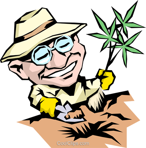 Cartoon Gardener Royalty Free Vector Clip Art Illustration - Cartoon (472x480), Png Download