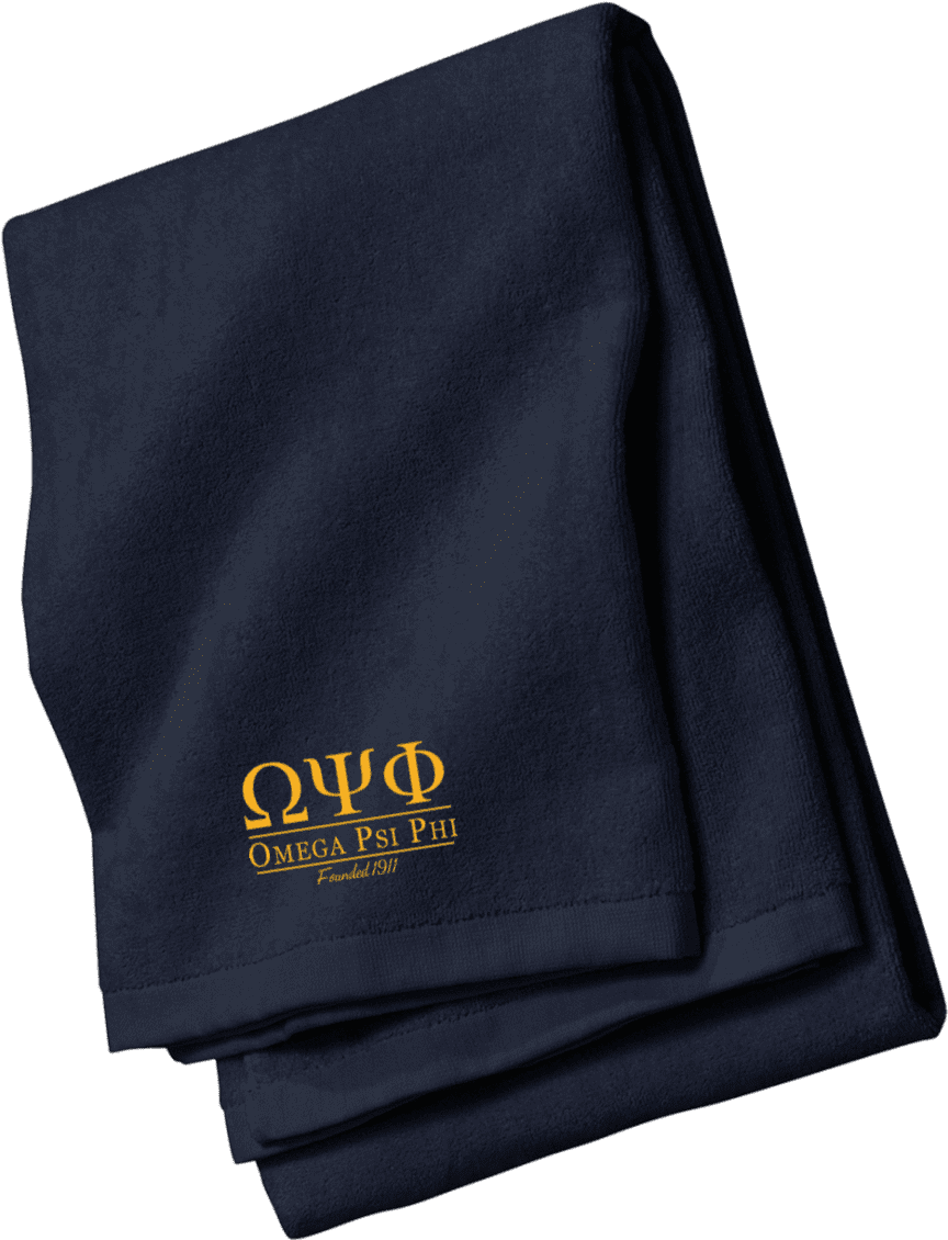 Omega Psi Phi Embroidered Beach Towel - Optimum Nutrition 30 Year Anniversary Towel Black (1155x1155), Png Download