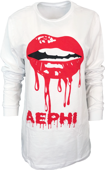 Alpha Epsilon Phi Lips Longsleeve - Long-sleeved T-shirt (464x585), Png Download