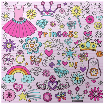 Princess Tiara Fashion Notebook Doodle Vector Icon - Kawaii Doodle Coloring Book For Girls (400x400), Png Download