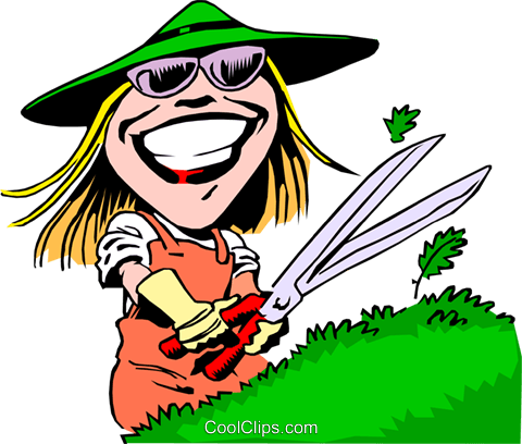 Gardening Cartoon Royalty Free Vector Clip Art Illustration - Gardening Cartoon (480x408), Png Download