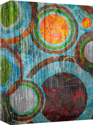 Grunge Retro Vintage Circles Pattern - Circle (674x516), Png Download