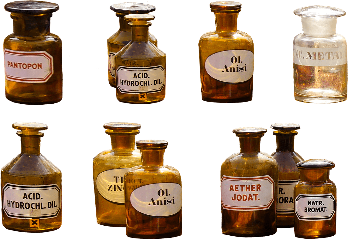 Miscellaneous - Old Chemistry Bottles (1280x903), Png Download