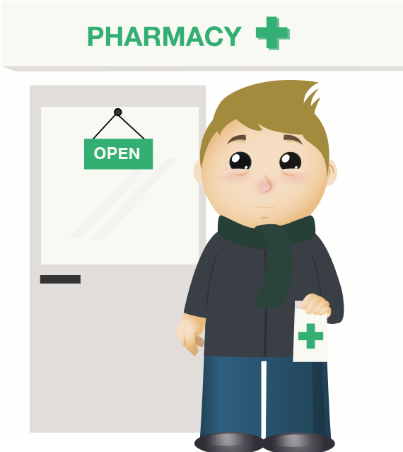 Local Pharmacy - Cartoon (671x662), Png Download