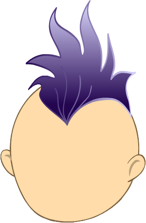 Dark Purple Mohawk - Mohawk Clipart (300x457), Png Download