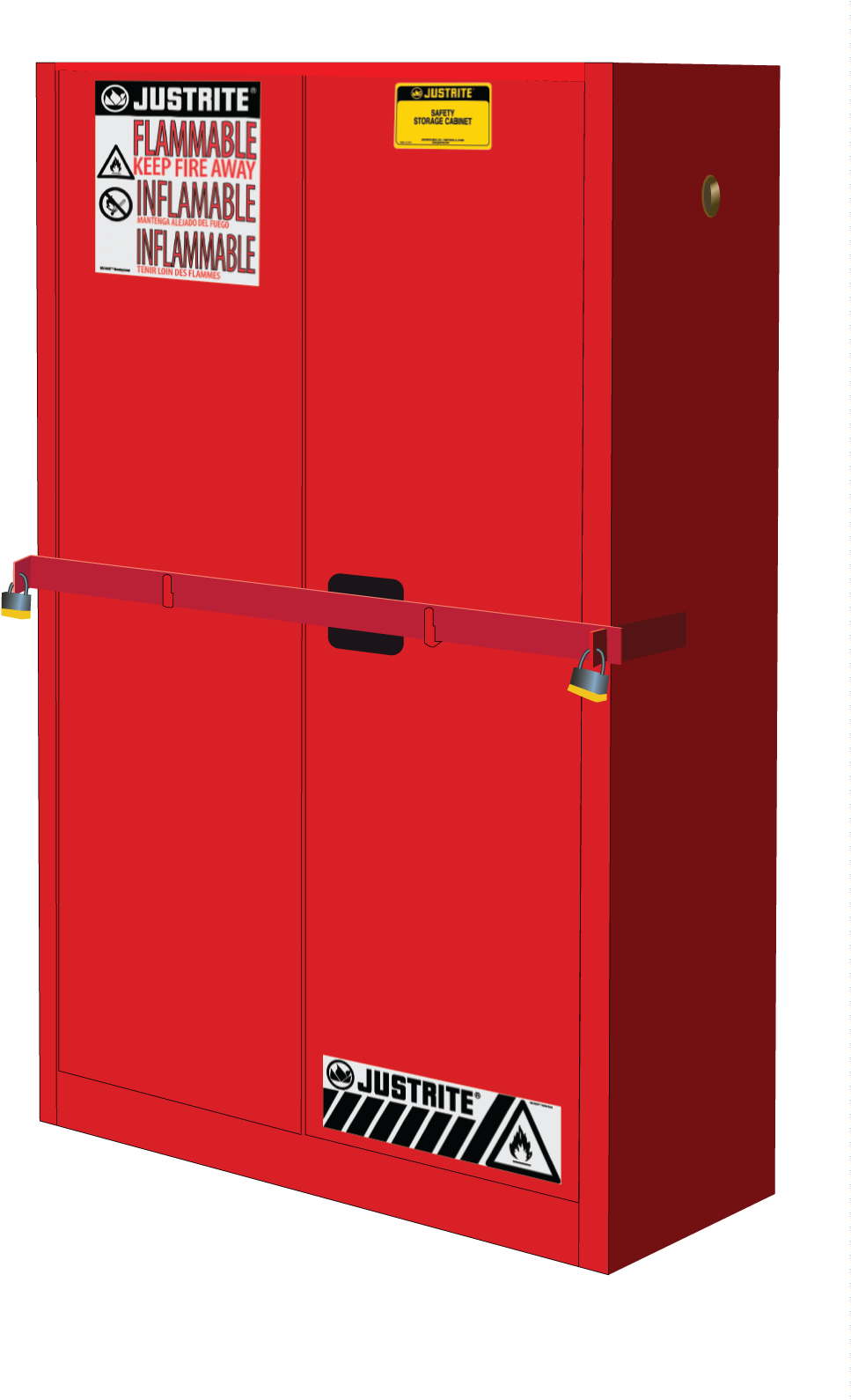 High Security Flammables Safety Cabinet W/steel Bar, - Refrigerator (1011x1590), Png Download