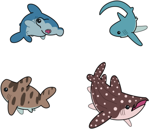 Couple-a Sharks - Shark (500x445), Png Download