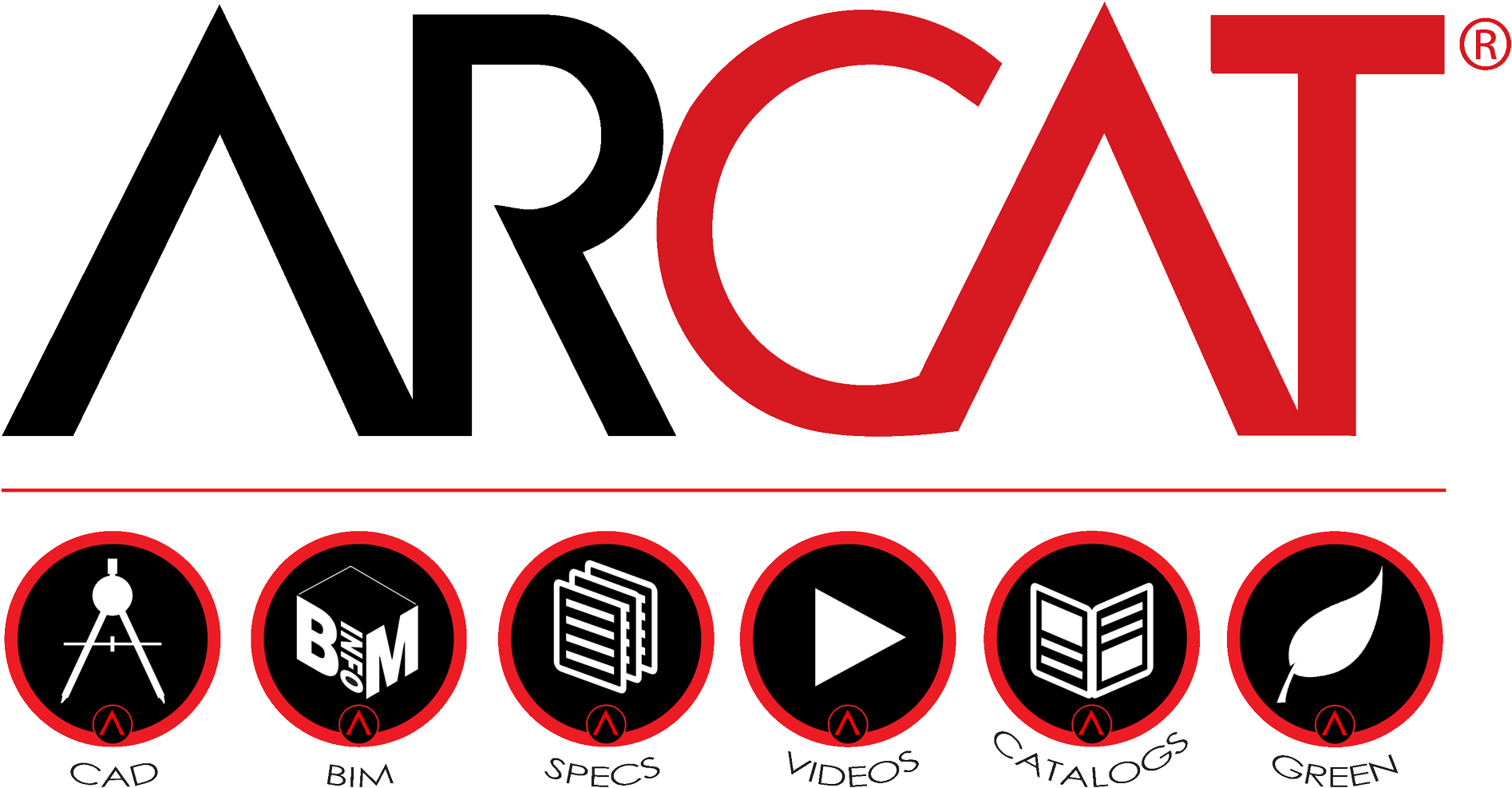 Arcat Logos With Icons - Bim (2000x1077), Png Download