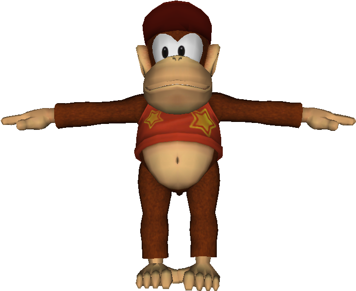 Download Zip Archive - Mario Power Tennis Diddy Kong (750x650), Png Download