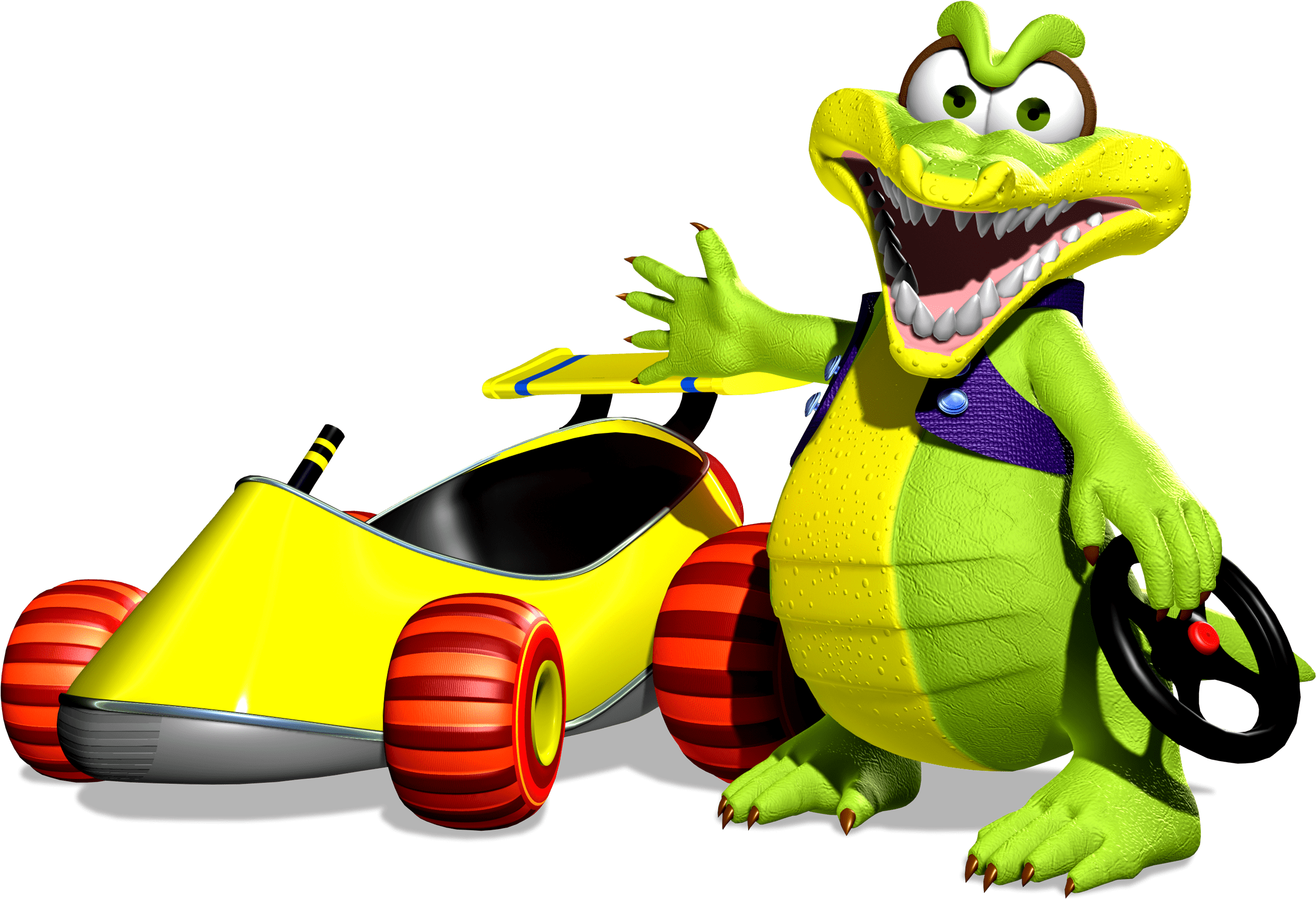 Krunch And His Car In Diddy Kong Racing Ds - Kremlings Donkey Kong (2552x1720), Png Download
