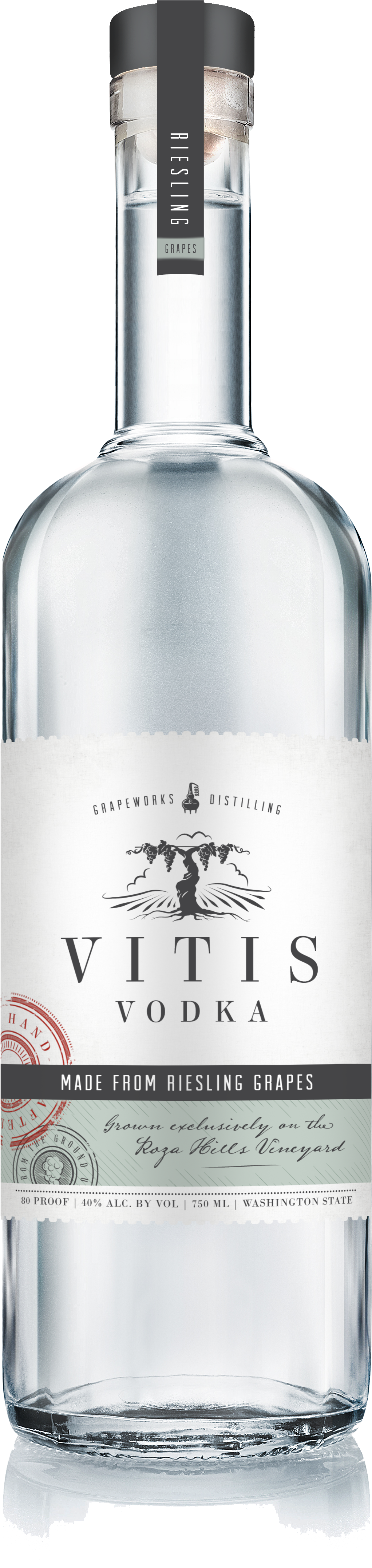 Vitis Vodka - Glass Bottle (1380x4540), Png Download