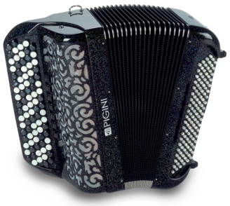 Fisarmoniche Accordions Pigini - Roland Fr-1xb Button-type V-accordion, Black (500x305), Png Download