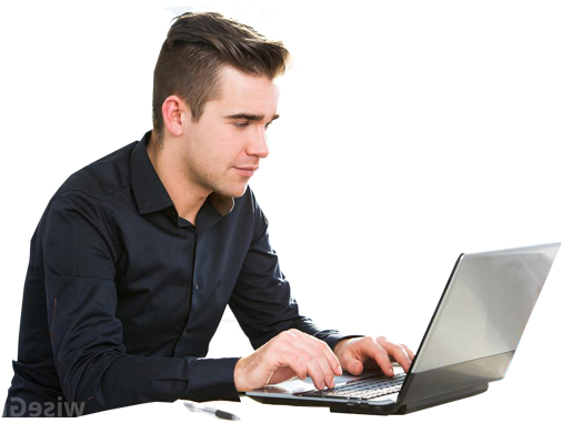 Working Man Png - Work On Laptop Png (556x380), Png Download