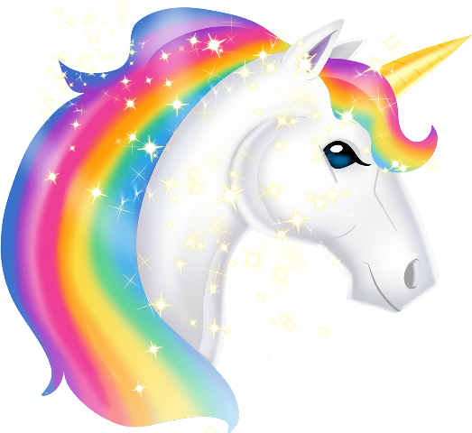 Rainbow Unicorn Png (523x480), Png Download