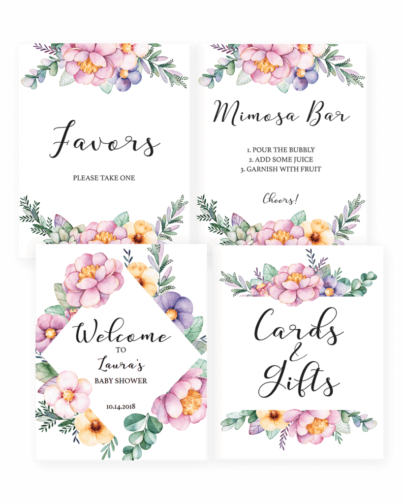 Printable Baby Shower Decorations With Pink And Purple - Pink (819x1024), Png Download