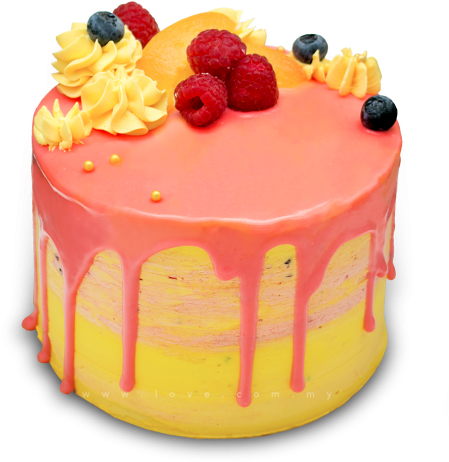 Raspberry Peach Cake - Cake (480x480), Png Download