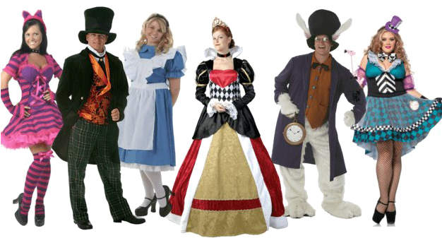 Halloween Costume Png Transparent Background - Alice In Wonderland All Costumes (625x375), Png Download