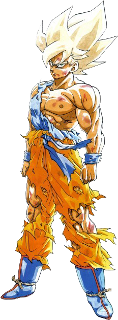 Super Saiyan Son Goku Manga - Goku Super Saiyan Toriyama (261x640), Png Download