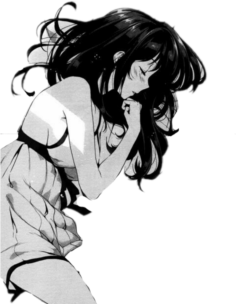 Sleeping Anime Manga Girl Blackhair Dress Indress - Anime (1024x1024), Png Download