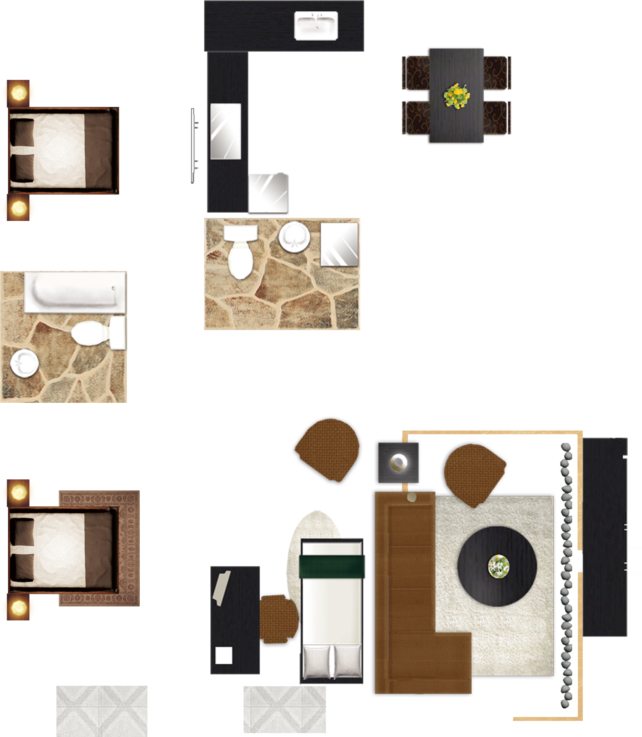 Plan House Painter And - Living Area Furniture Plan Png (2180x2554), Png Download