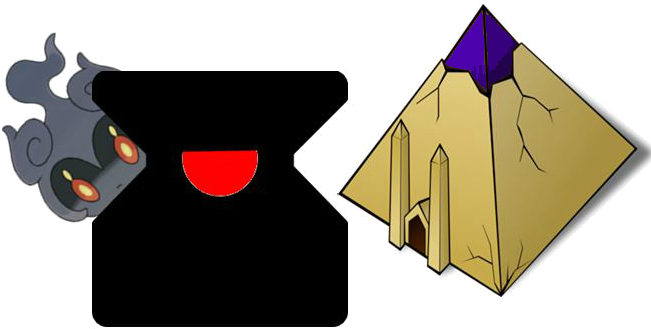 Marshadow Being Scared Of Pyramids - Illustration (657x333), Png Download