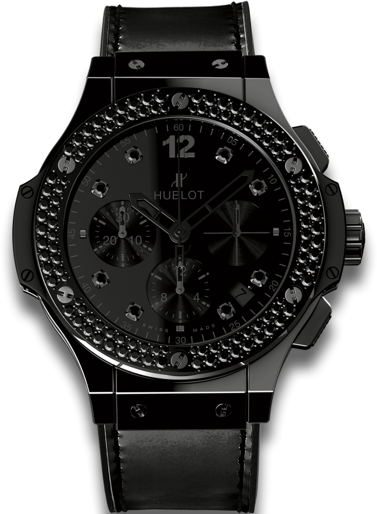Big Bang Shiny All Black - Hublot Big Bang Shiny All Black (1000x1000), Png Download