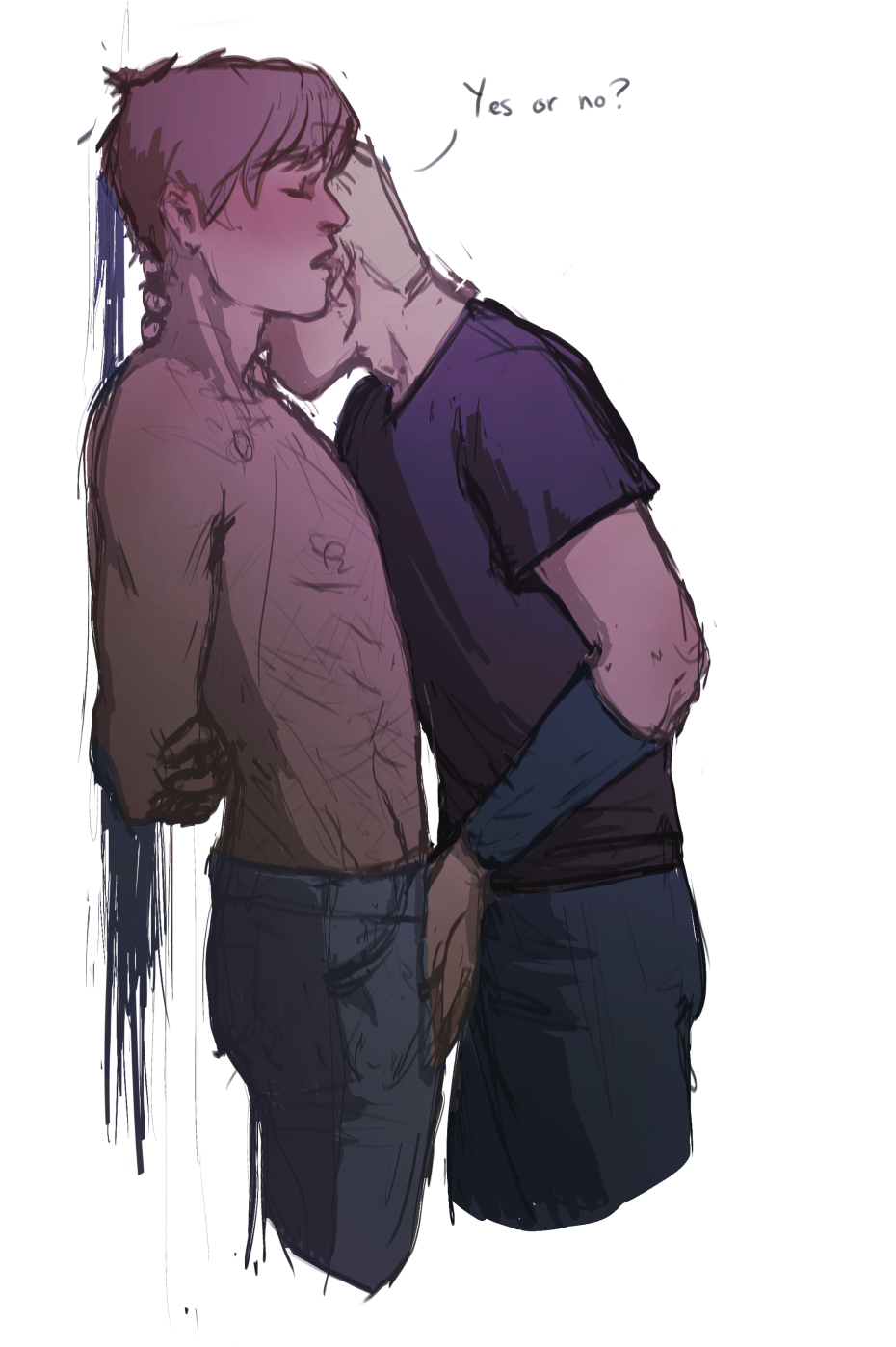 Pin By Esmeralda On Aftg - Cute Gay Couple Art (992x1403), Png Download
