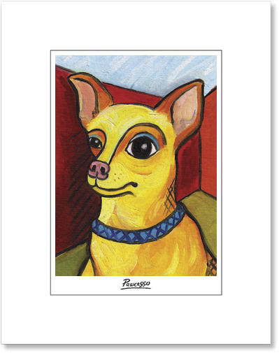 Chihuahua Pawcasso Matted Print - Chihuahua (550x550), Png Download
