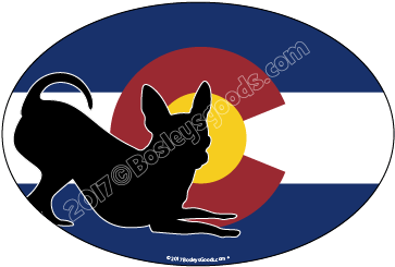 I Love My Colorado Chihuahua Dog Sticker Oval (396x396), Png Download