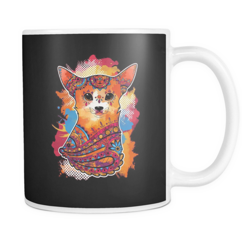 Colorful Chihuahua Painting Coffee Mug - Coffee Cup (480x480), Png Download