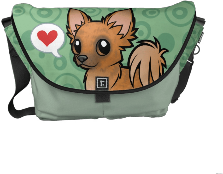 Red Brindle Longhaired Chihuahua Messenger Bag - Zazzle Retro Bunte Tier-modernes Streifen-muster #14 (1006x1006), Png Download