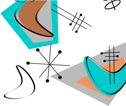 M#century Modern Boomerangs Fabric By Hot4tees Bg@yahoo - Mid Century Boomerang (470x403), Png Download