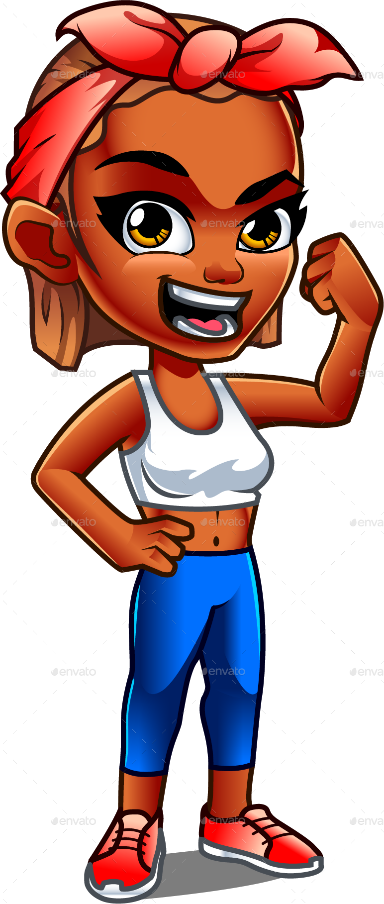 Png/1 Png/2 - Cartoon Woman Strong (772x1817), Png Download