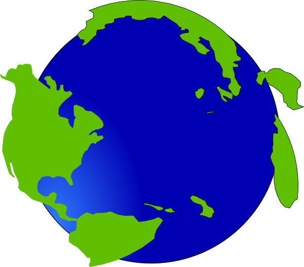 World With 2-d Continents Clipart Png For Web (600x526), Png Download