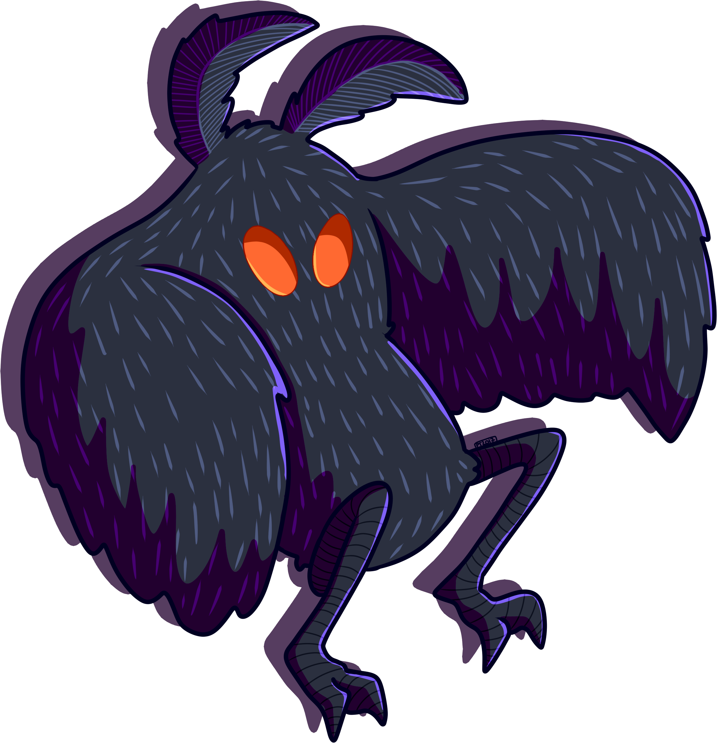 Mothman Clipart Pathfinder - Mothman Drawing (2500x2500), Png Download
