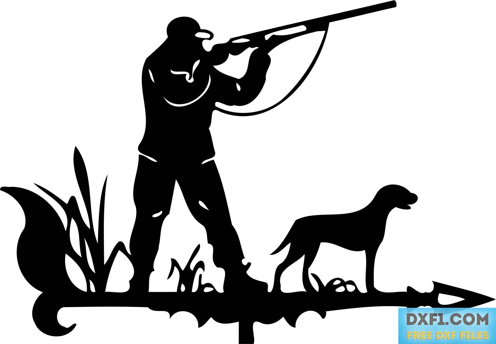 Hunting Laser Cut Dxf (1671x1158), Png Download